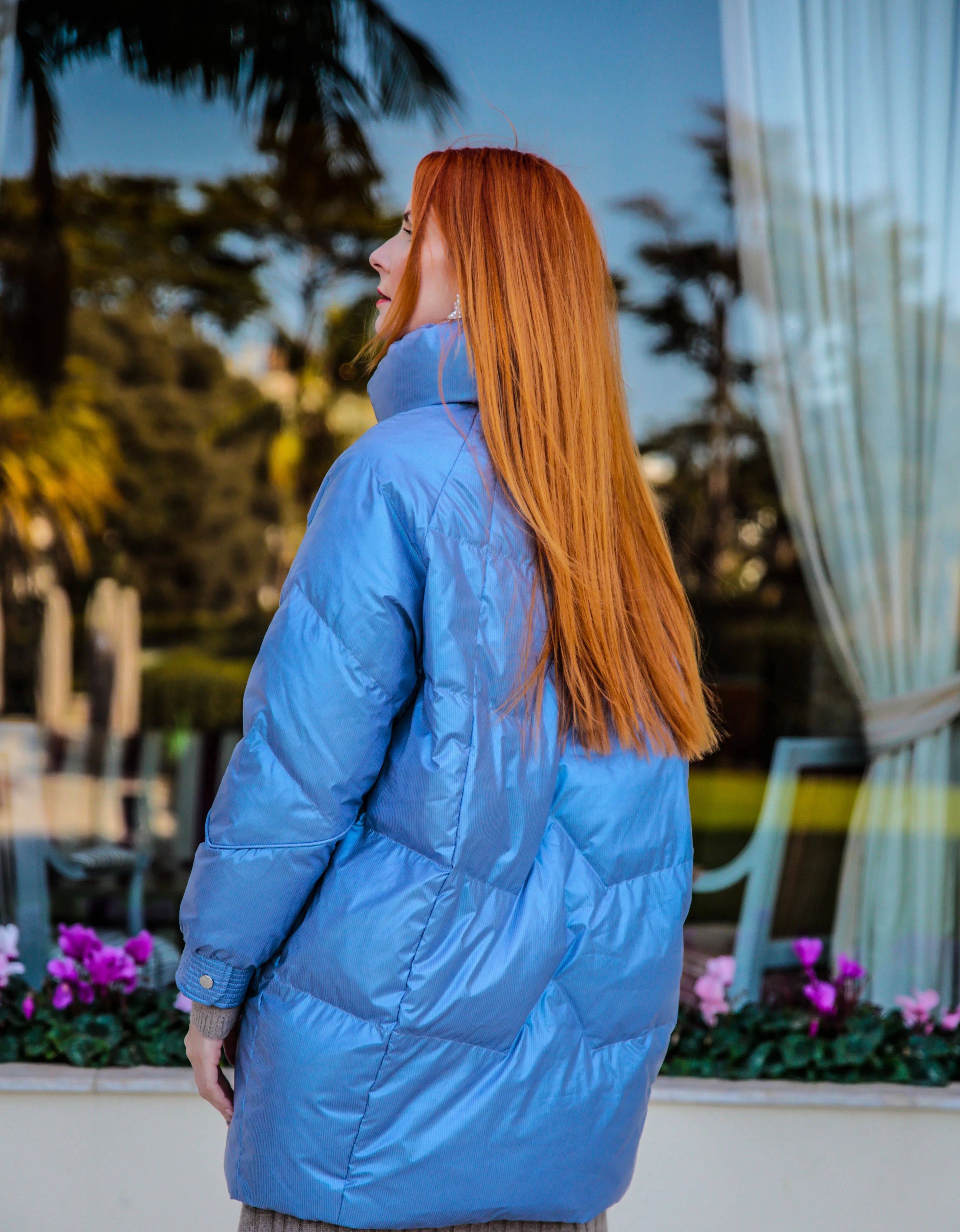 Hooded Blue Puffer Jacket