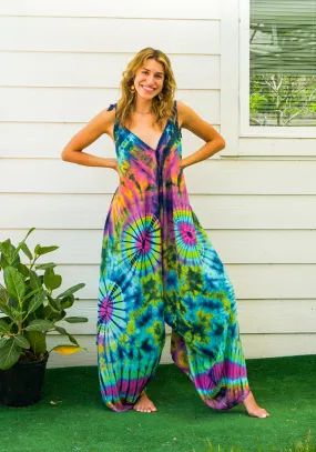 J2- Hand Dyed Wide Leg Boho Hippie Jumpsuits Rompers Pants