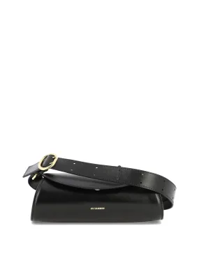 JIL SANDER Chic Mini Crossbody Handbag in Black Calf Leather