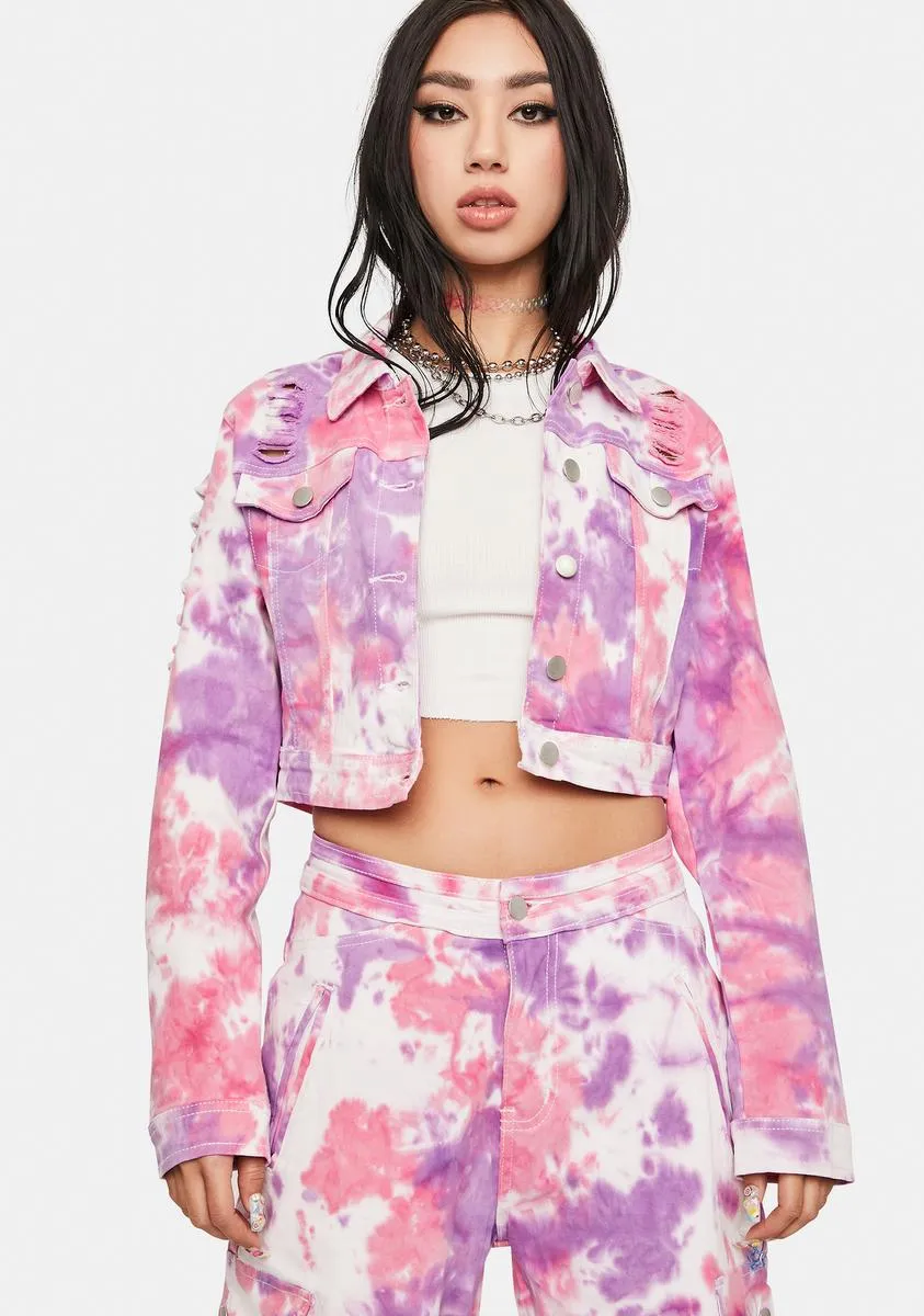 Joyful Noise Tie Dye Denim Jacket