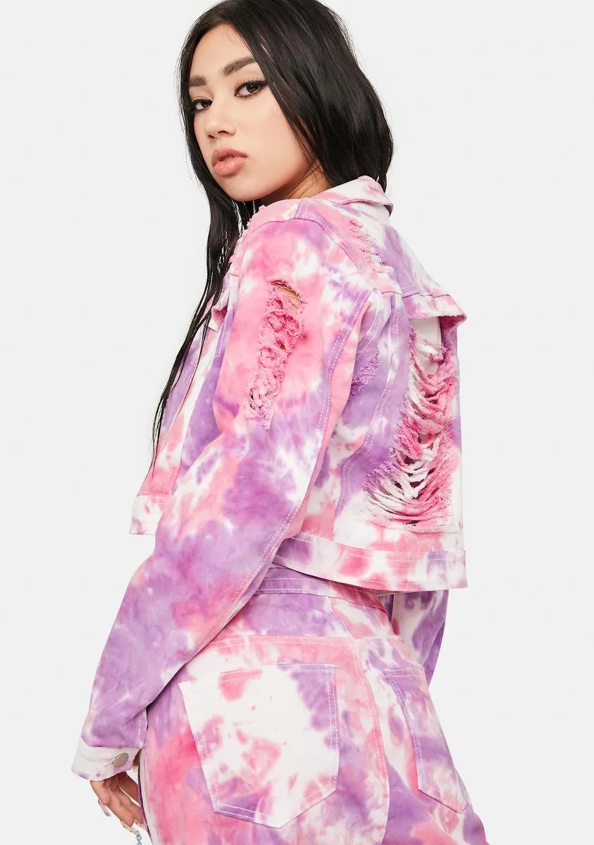 Joyful Noise Tie Dye Denim Jacket