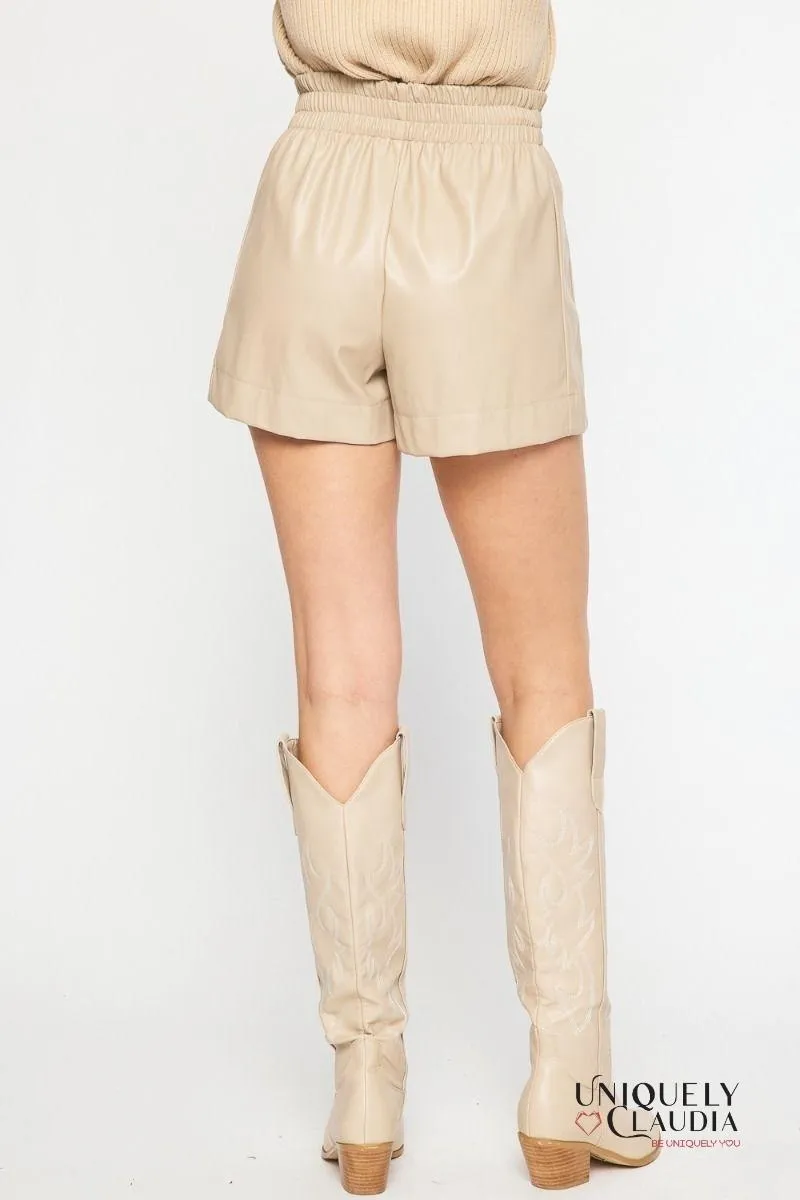 Katy Vegan Leather Shorts