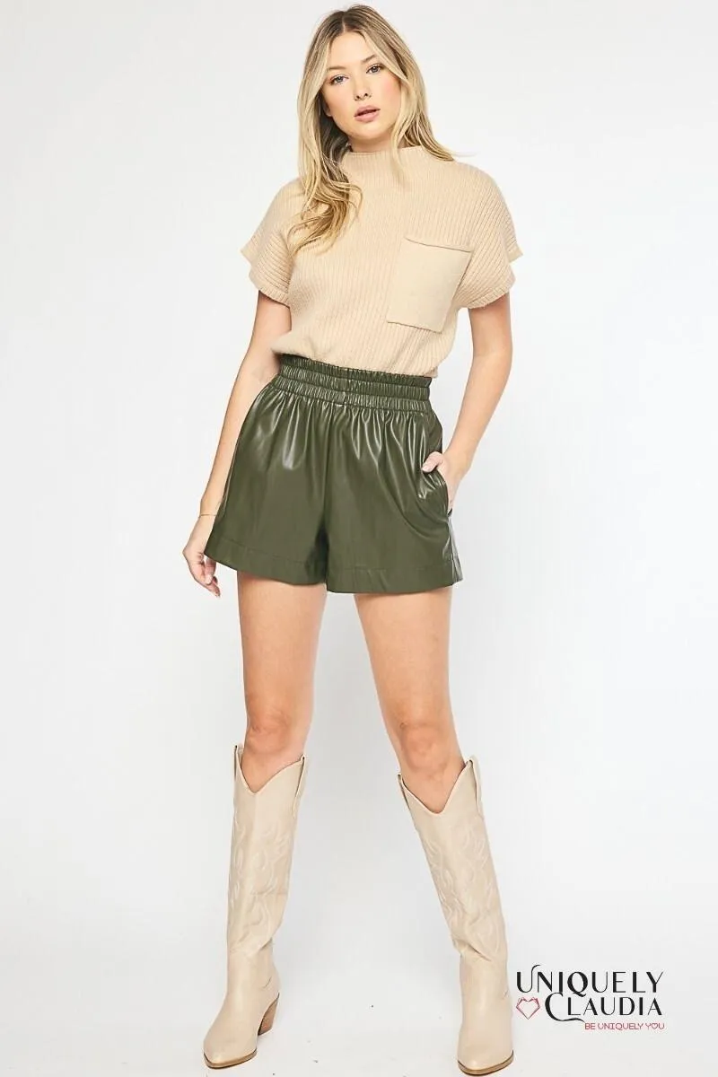 Katy Vegan Leather Shorts