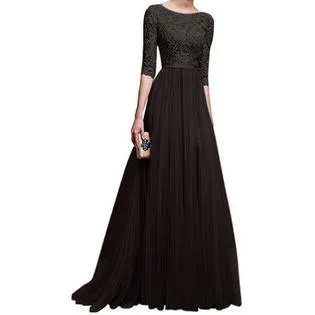 Ketty More Women Long Length Pleated Skirt Elbow Sleeve Solid Colored Thin Breath able Dress-KMWDC052