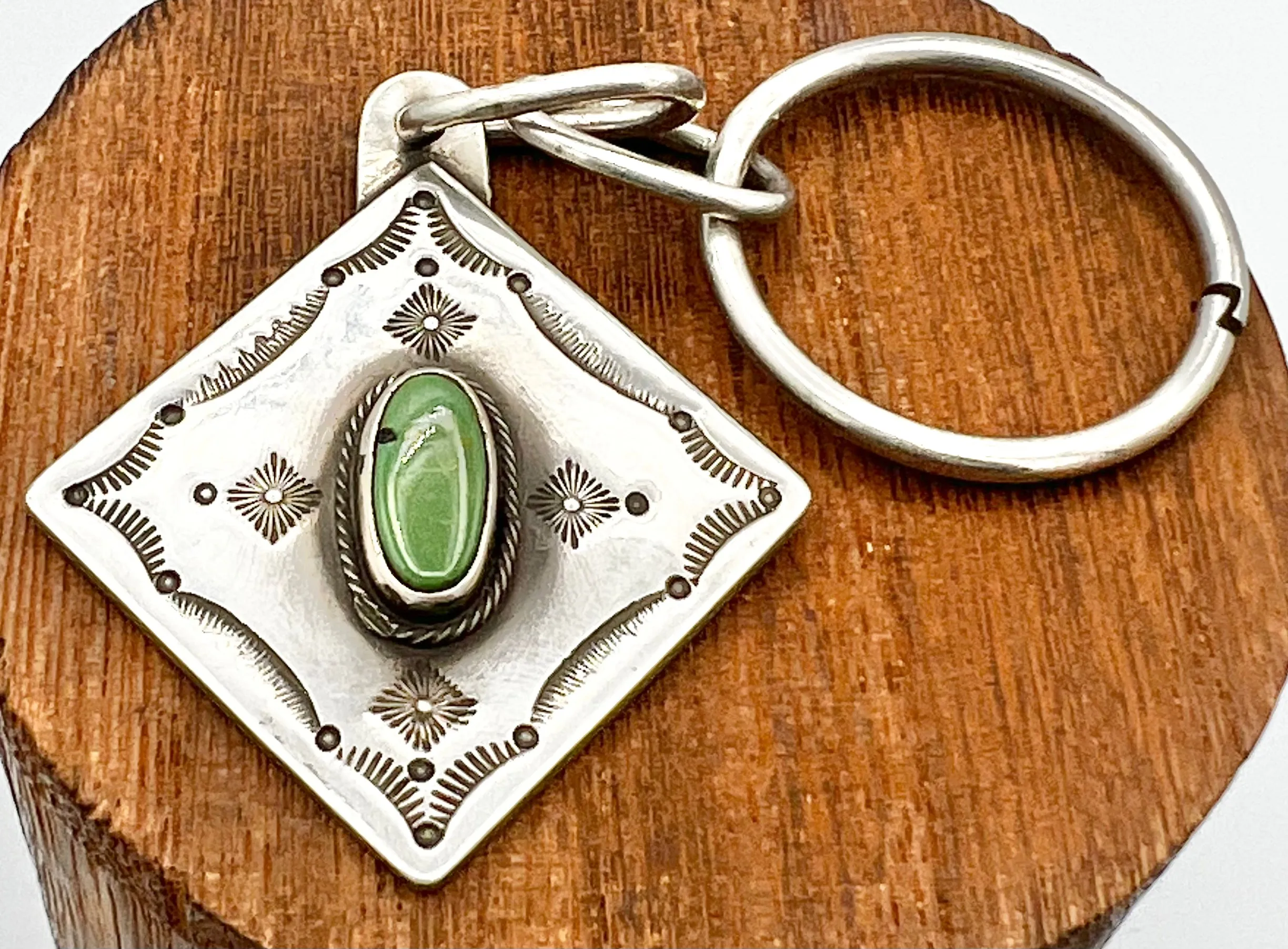 Keychain- Kim Somers Sterling and Turquoise