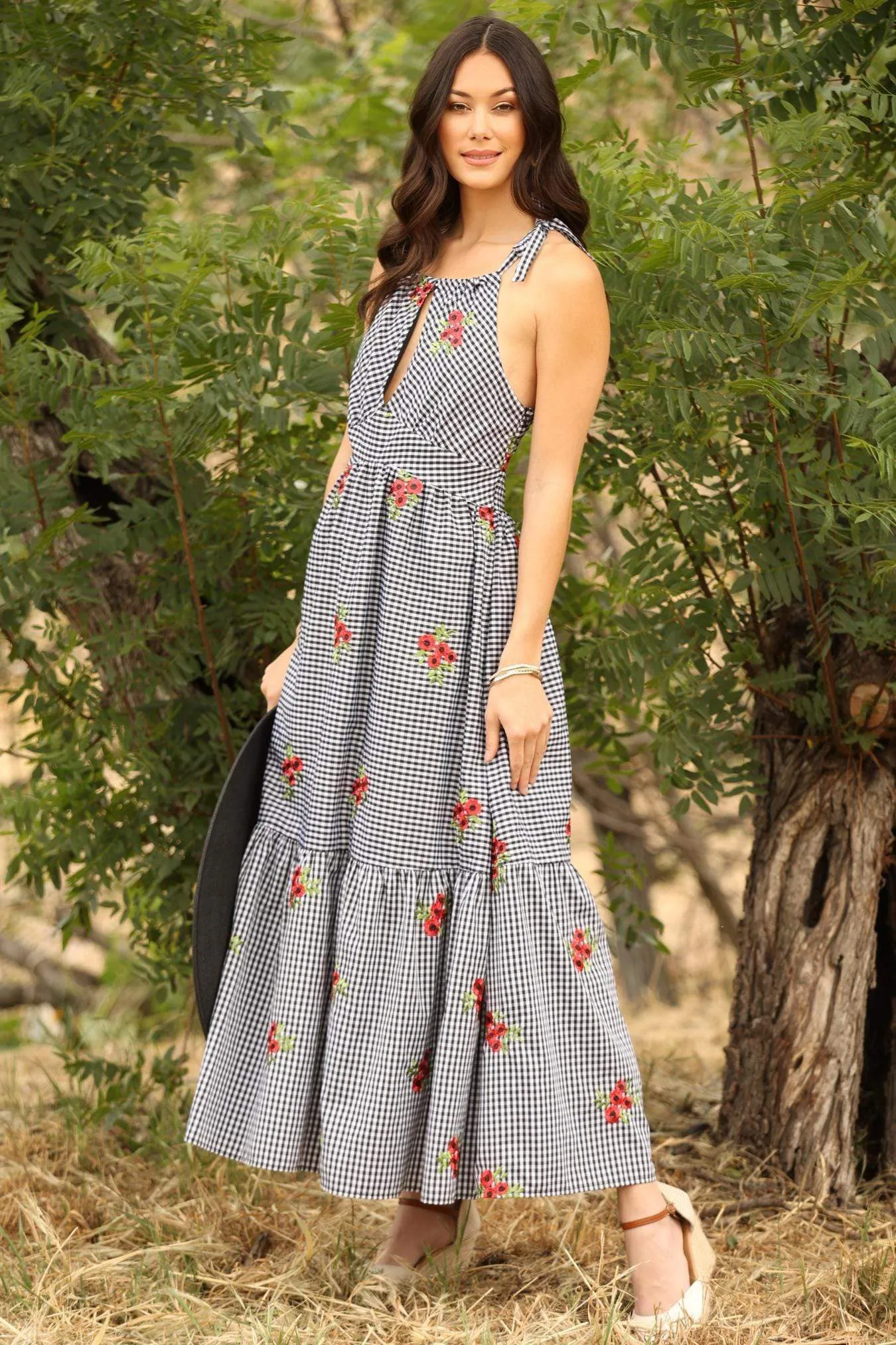 Lamar Maxi Dress- Picnic Plaid Floral