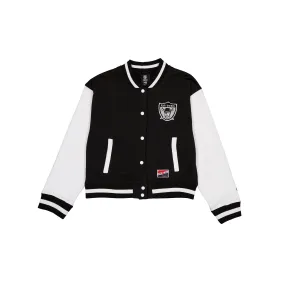 LAS VEGAS RAIDERS WOMEN'S THROWBACK FLEECE LETTERMAN JACKET