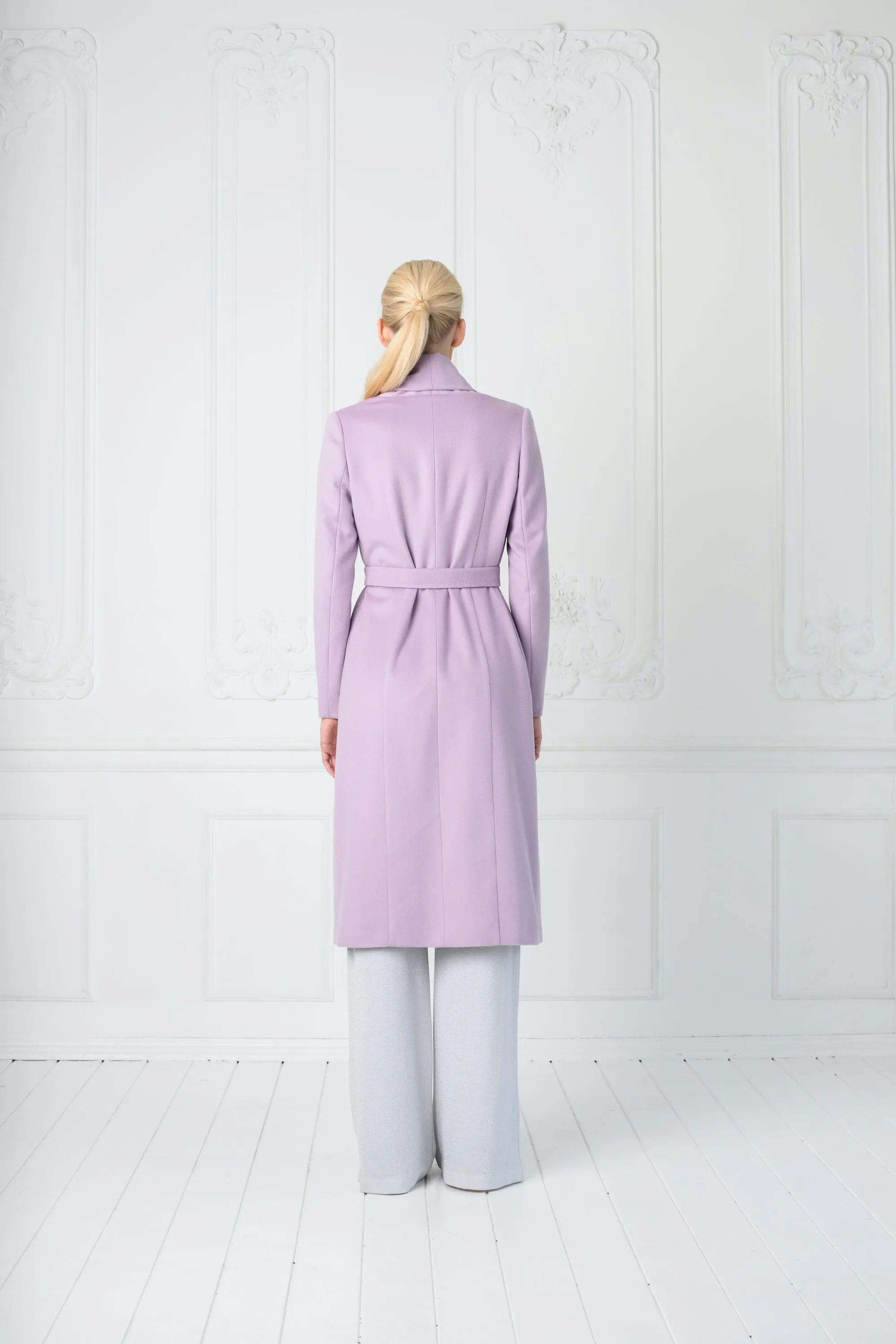 LIMONIUM LAVENDER CASHMERE WOOL BLEND LIGHTWEIGHT COAT