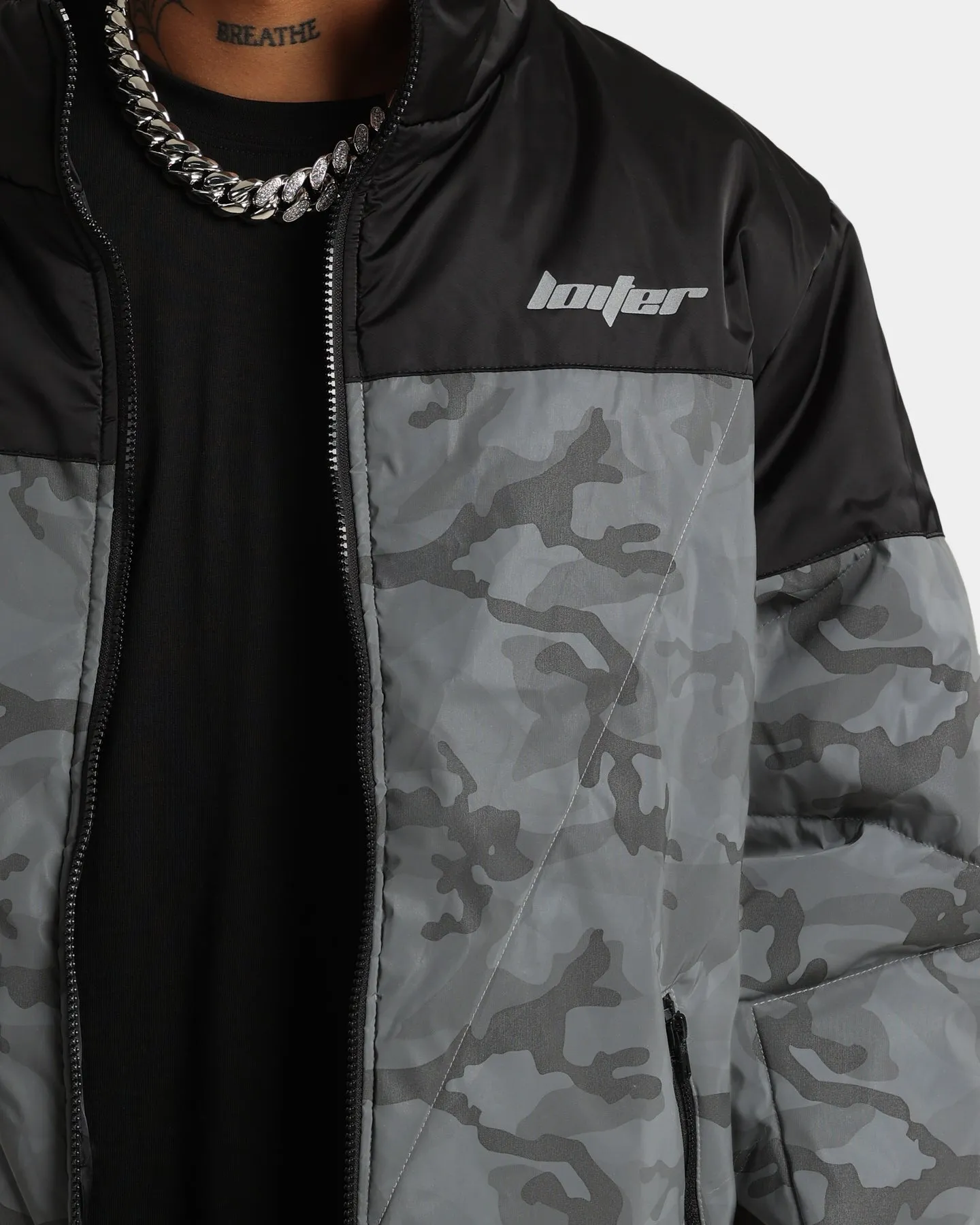 Loiter Split Spectrum Puffer Jacket Black/Camo 3M