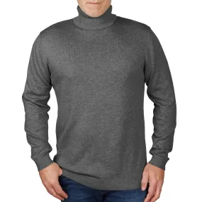 Long Sleeve Turtle Neck Sweater by Lorenzo Franco - Charcoal