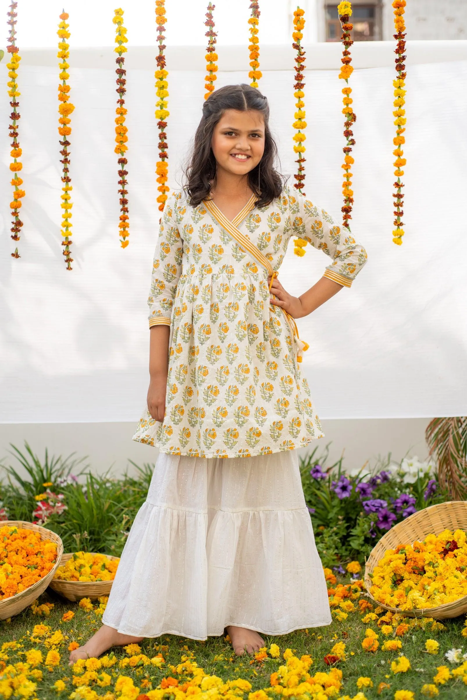 marigold Agrakha kurta set