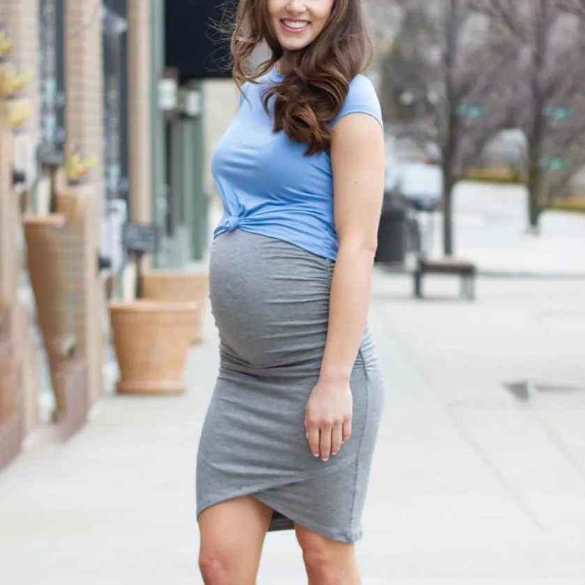 Maternity Gray Bodycon Dress