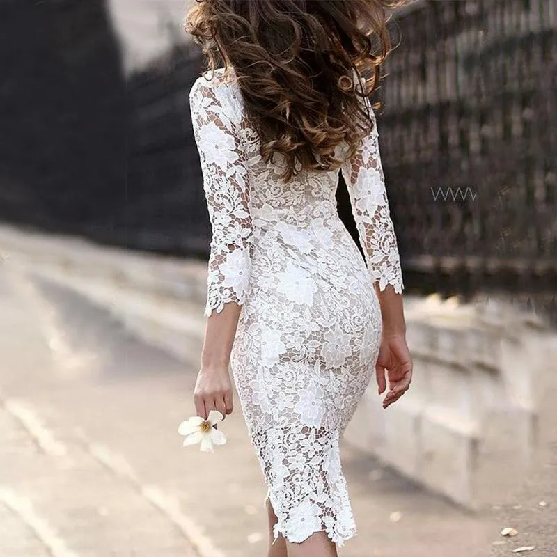 Maternity Lace Long Sleeve Sheath Dress