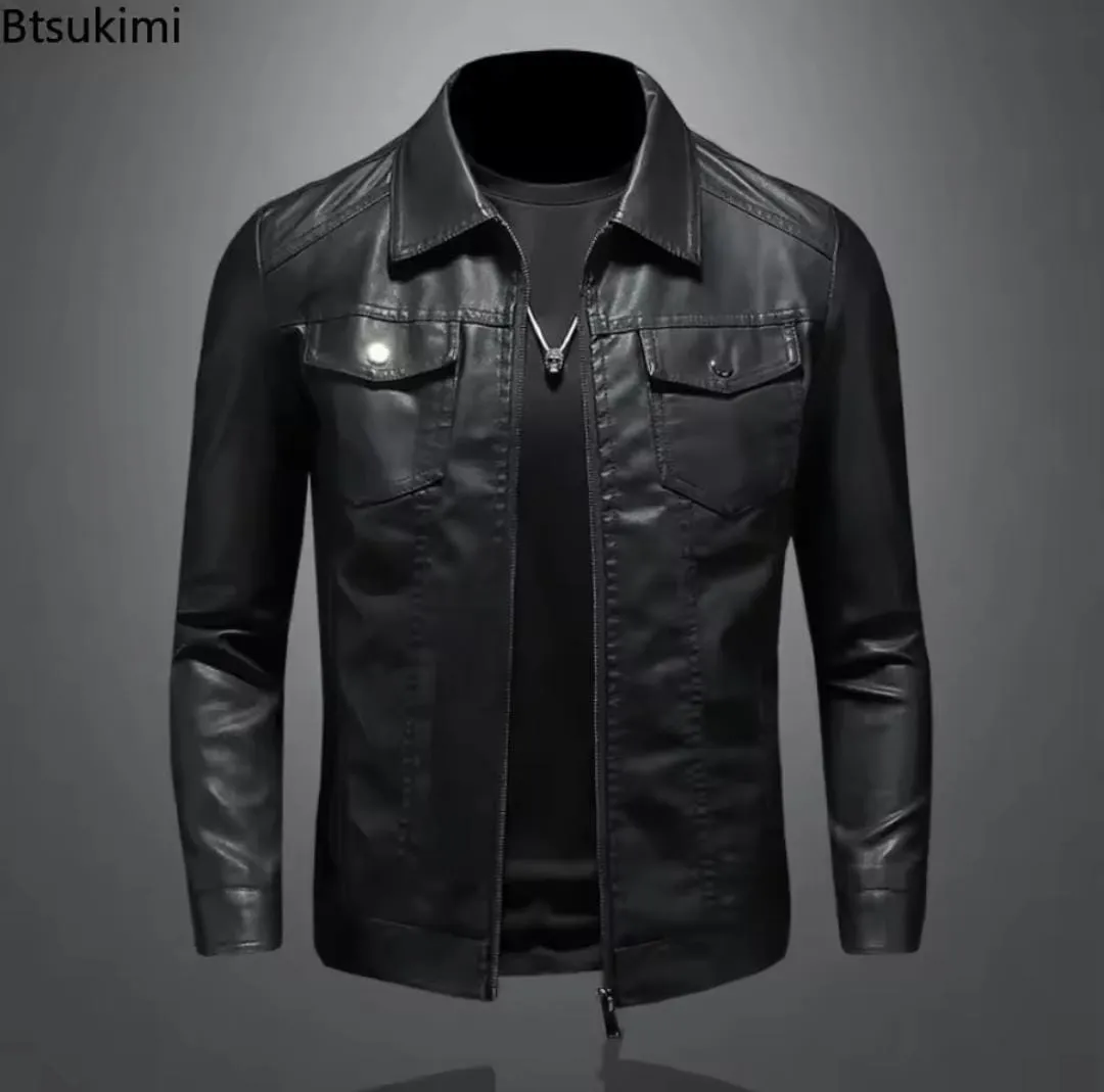 Men's Leather Jackets Motorcycle Coats  S9801287