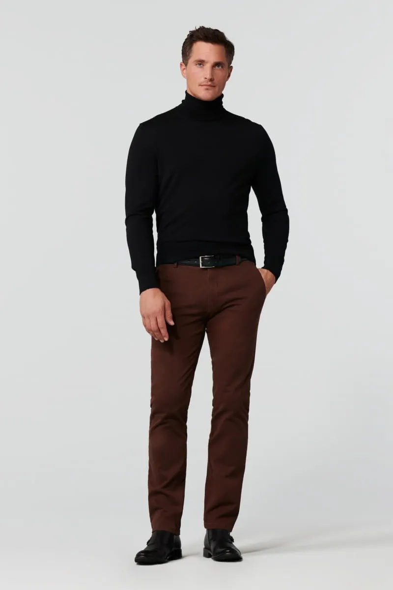 MEYER <BR>
Bonn, Perfect Fit, Fine Micro Twill Chinos <BR>
Brown <BR>