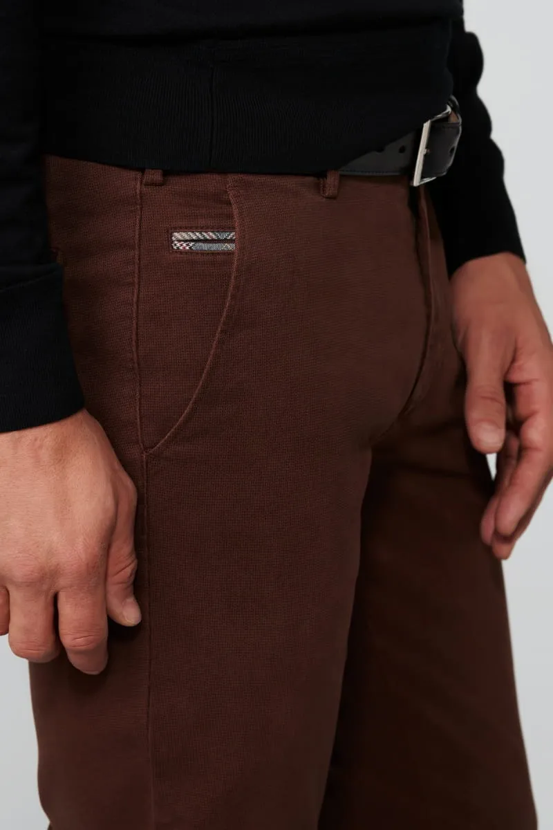 MEYER <BR>
Bonn, Perfect Fit, Fine Micro Twill Chinos <BR>
Brown <BR>