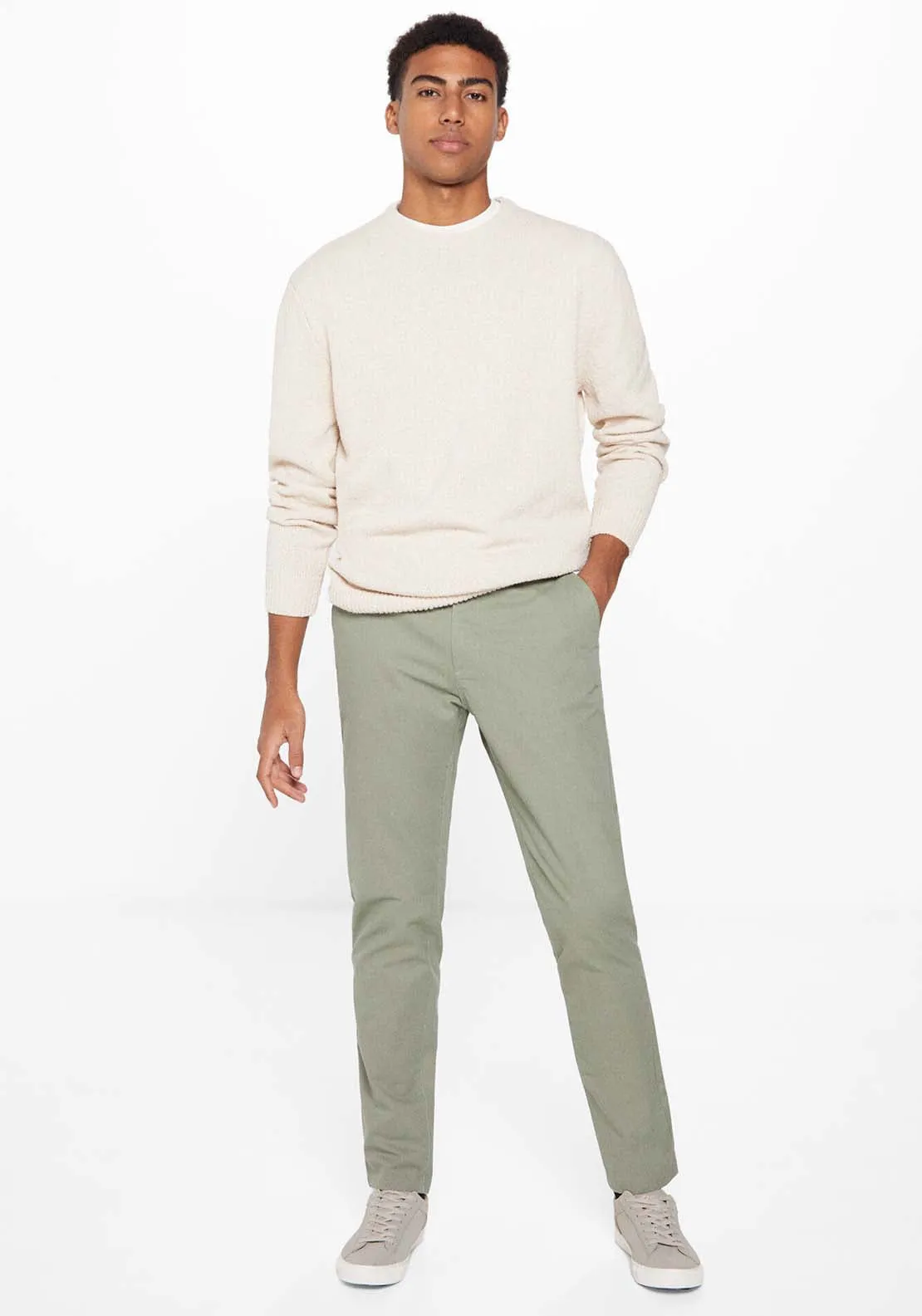 Micro-print chinos - Green