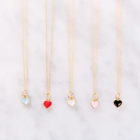 Mini Enamel Heart Necklace