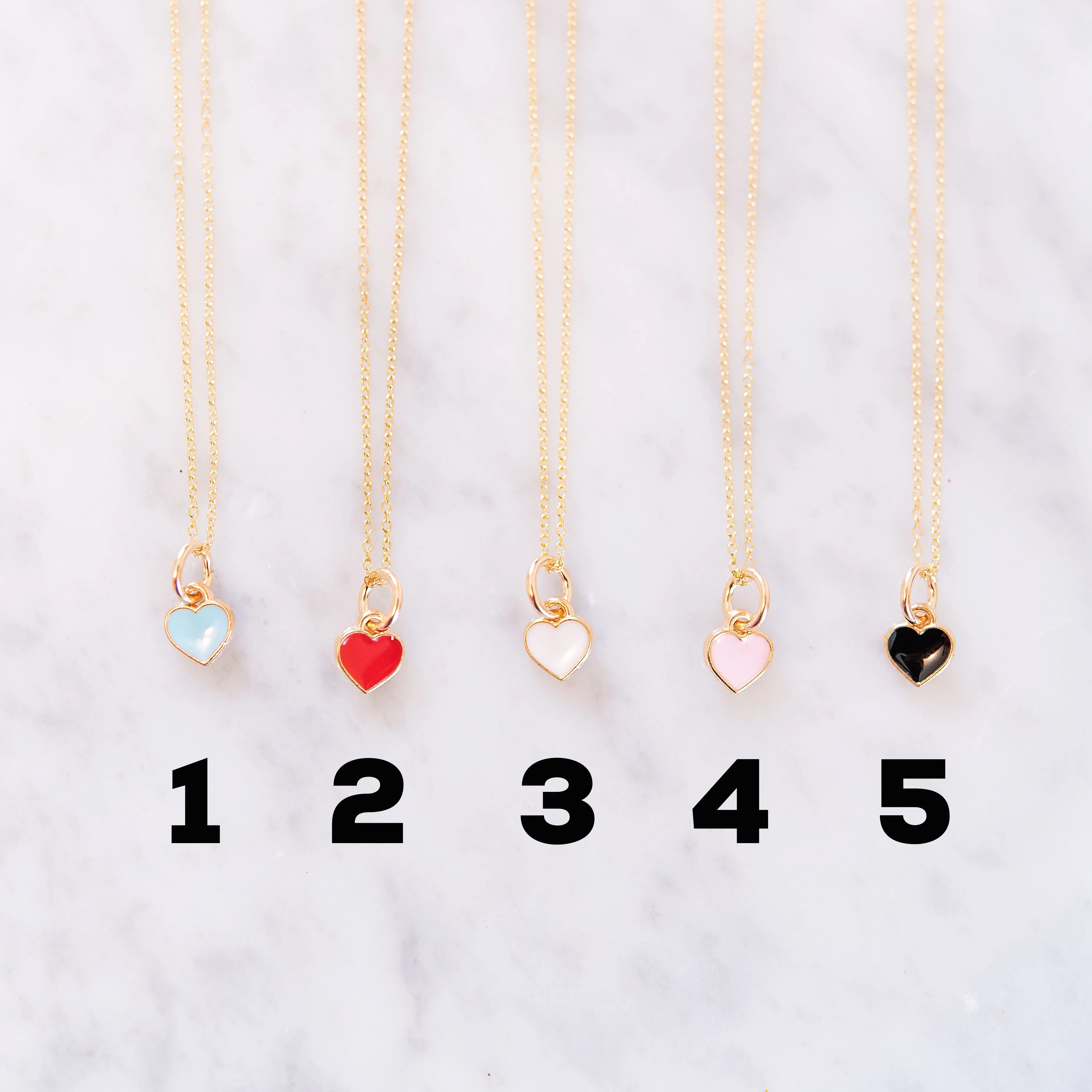 Mini Enamel Heart Necklace