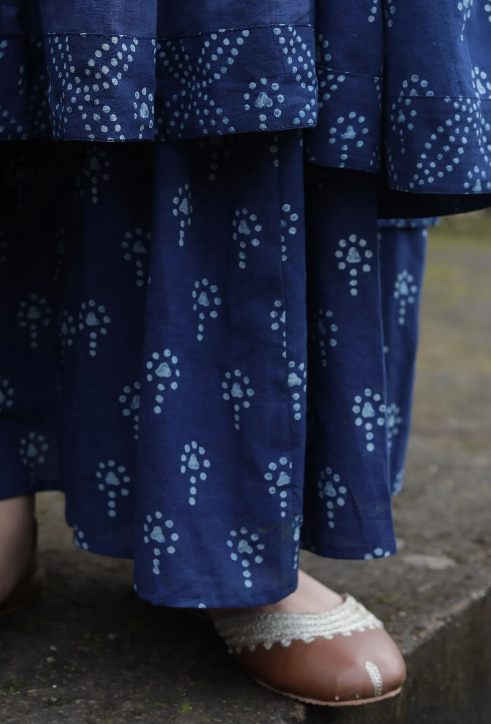 Mirai Indigo Buti Printed Cotton Palazzo Pants