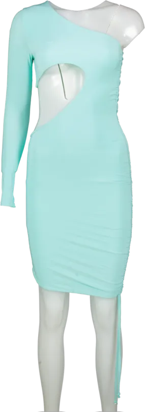 Misspap Blue One Shoulder Cut Out Bodycon Dress UK 6