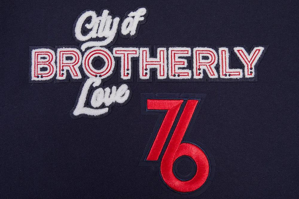 NBA PHILADELPHIA 76ERS CHEST CITY OF BROTHERLY LOVE MEN'S RIB CROPPED (MIDNIGHT NAVY/RED/MIDNIGHT NAVY)