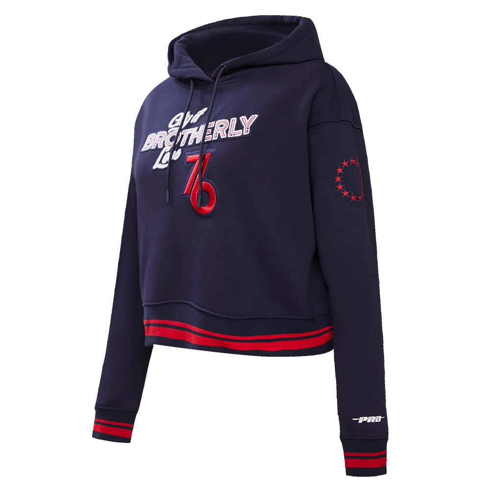 NBA PHILADELPHIA 76ERS CHEST CITY OF BROTHERLY LOVE MEN'S RIB CROPPED (MIDNIGHT NAVY/RED/MIDNIGHT NAVY)