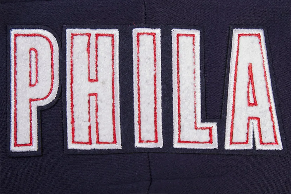 NBA PHILADELPHIA 76ERS CHEST CITY OF BROTHERLY LOVE MEN'S RIB CROPPED (MIDNIGHT NAVY/RED/MIDNIGHT NAVY)