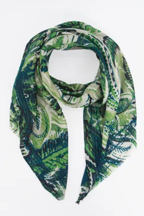 Neve Lightweight Scarf - Green, Marble