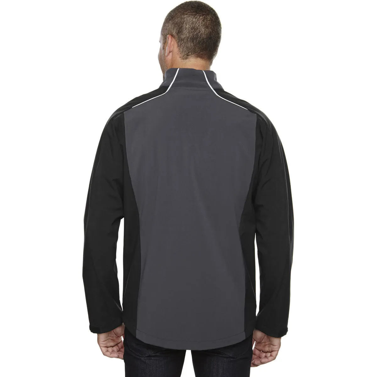 North End Men's Black Silk Terrain Colorblock with Embossed Print