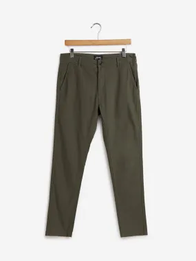 Nuon Olive Cotton-Blend Slim - Fit Mid -Rise Chinos