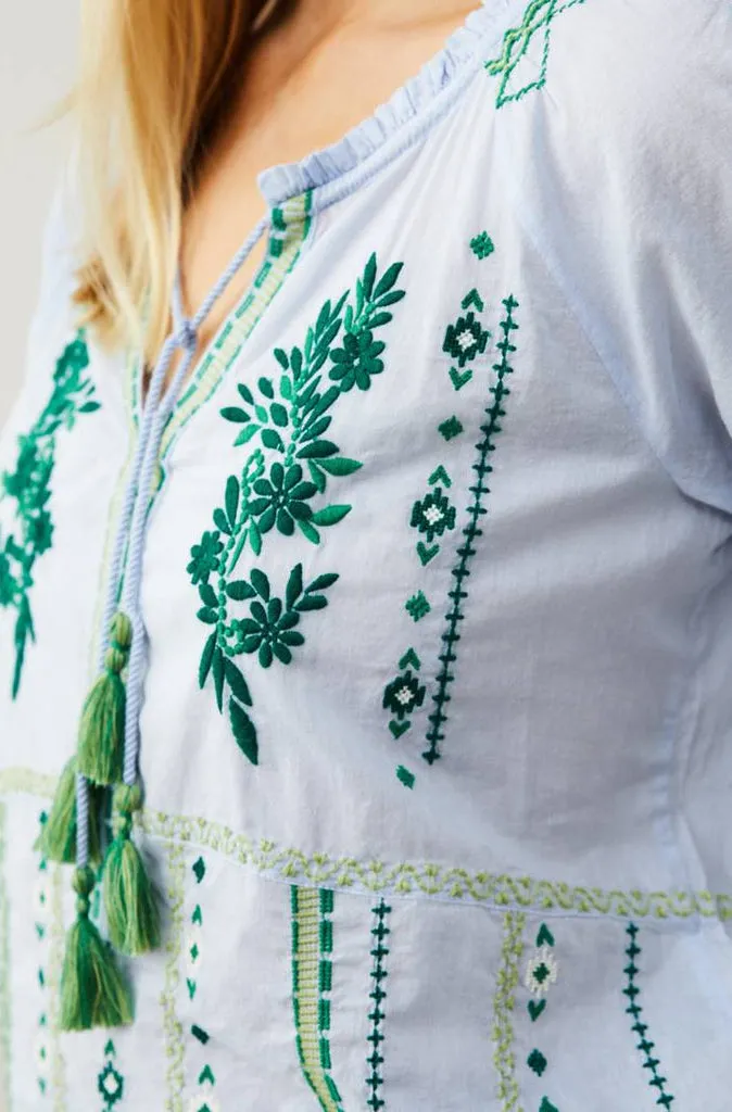 Odd Molly Amira Blouse in Blue Cloud