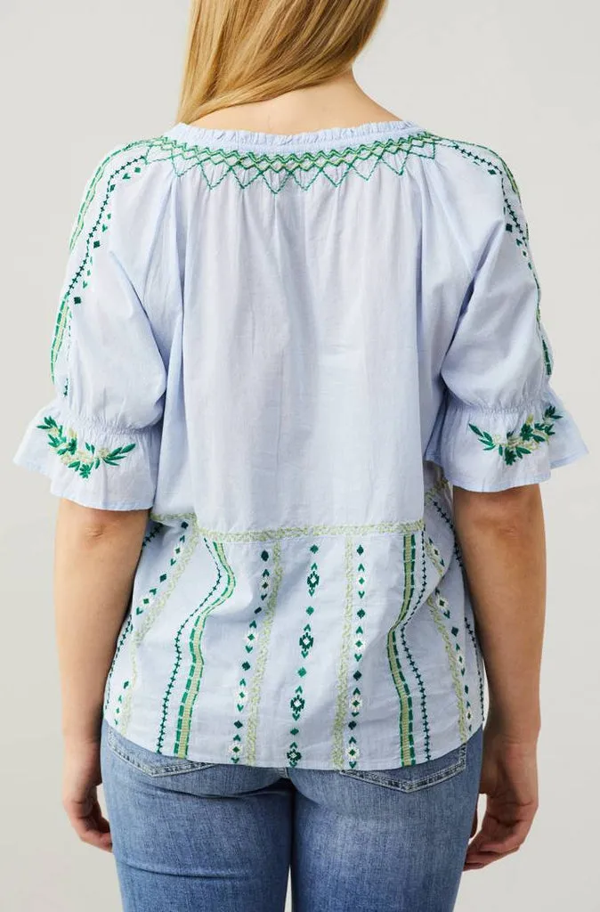 Odd Molly Amira Blouse in Blue Cloud