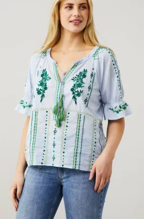 Odd Molly Amira Blouse in Blue Cloud