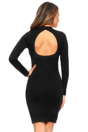 Open Back Long Sleeve Bodycon Dress