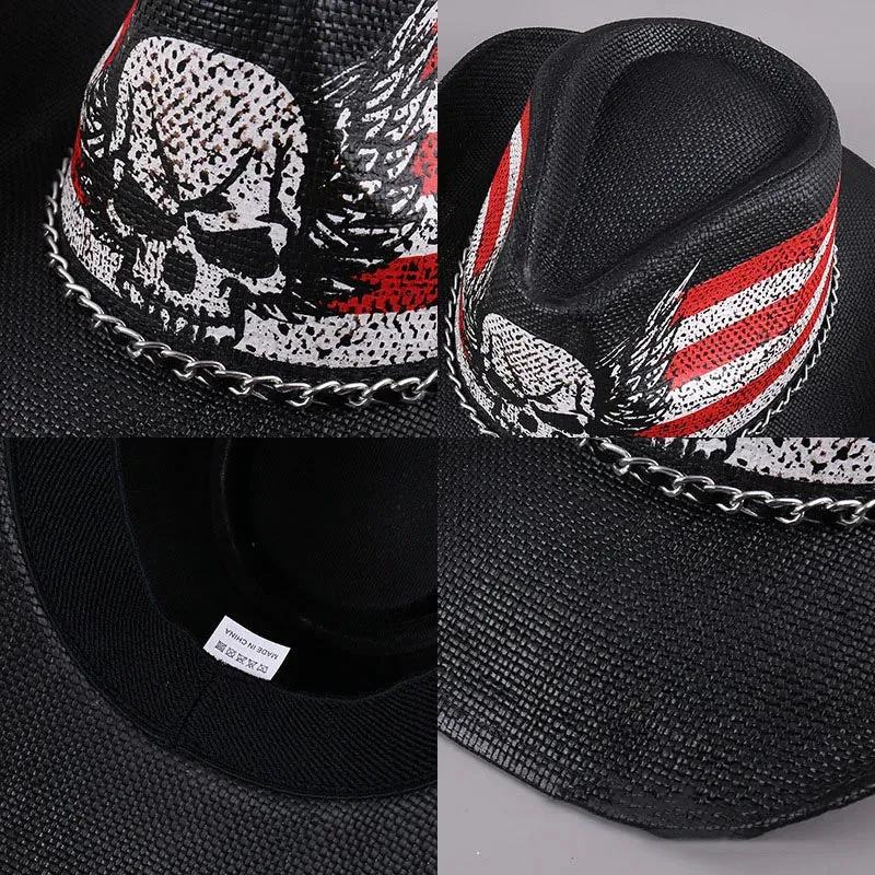 Open Road Skull Western Cowboy Hat