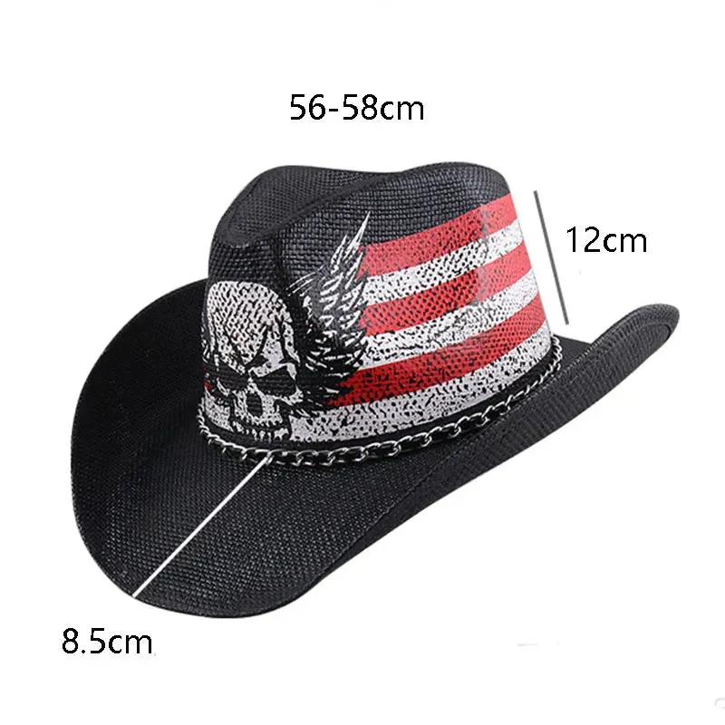 Open Road Skull Western Cowboy Hat