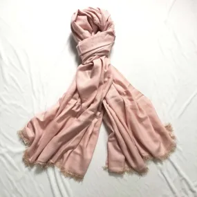 Peach Colour Silk and Merino Wool Shawl