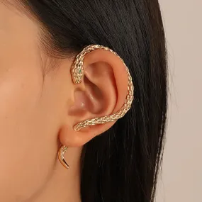 Perforated Bohemian Ladies' Clip Gothic Ear Fashion Vintage Coiled Luxury Snake Earring