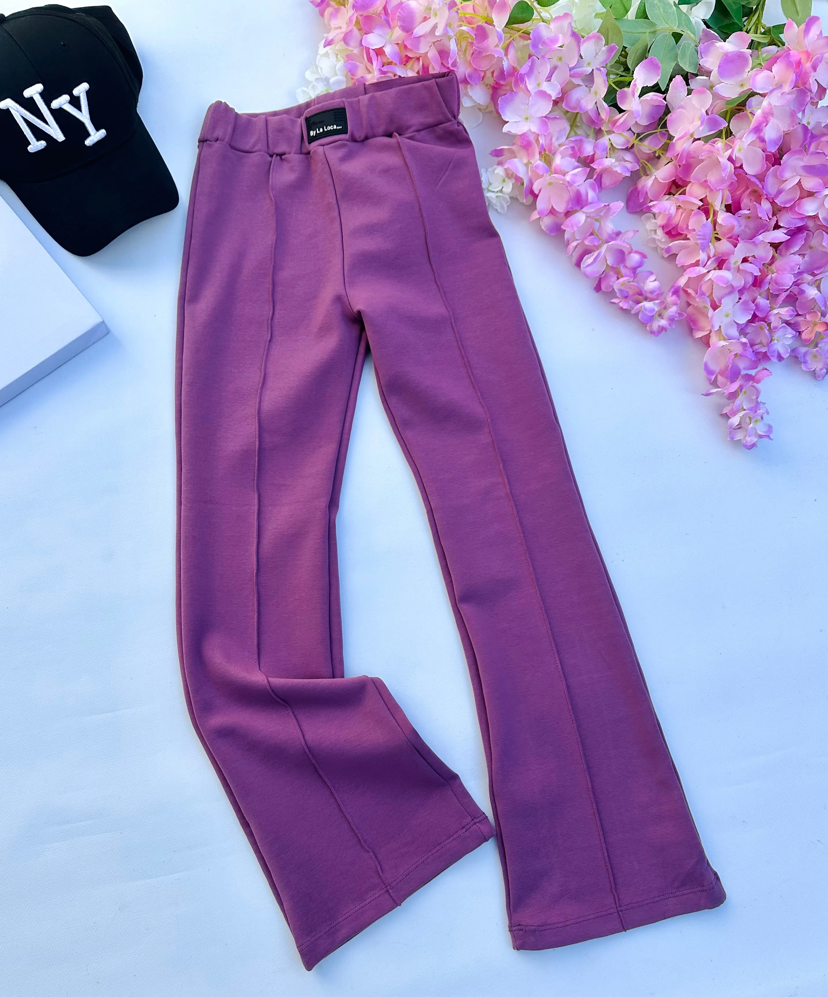 Plum flared pants