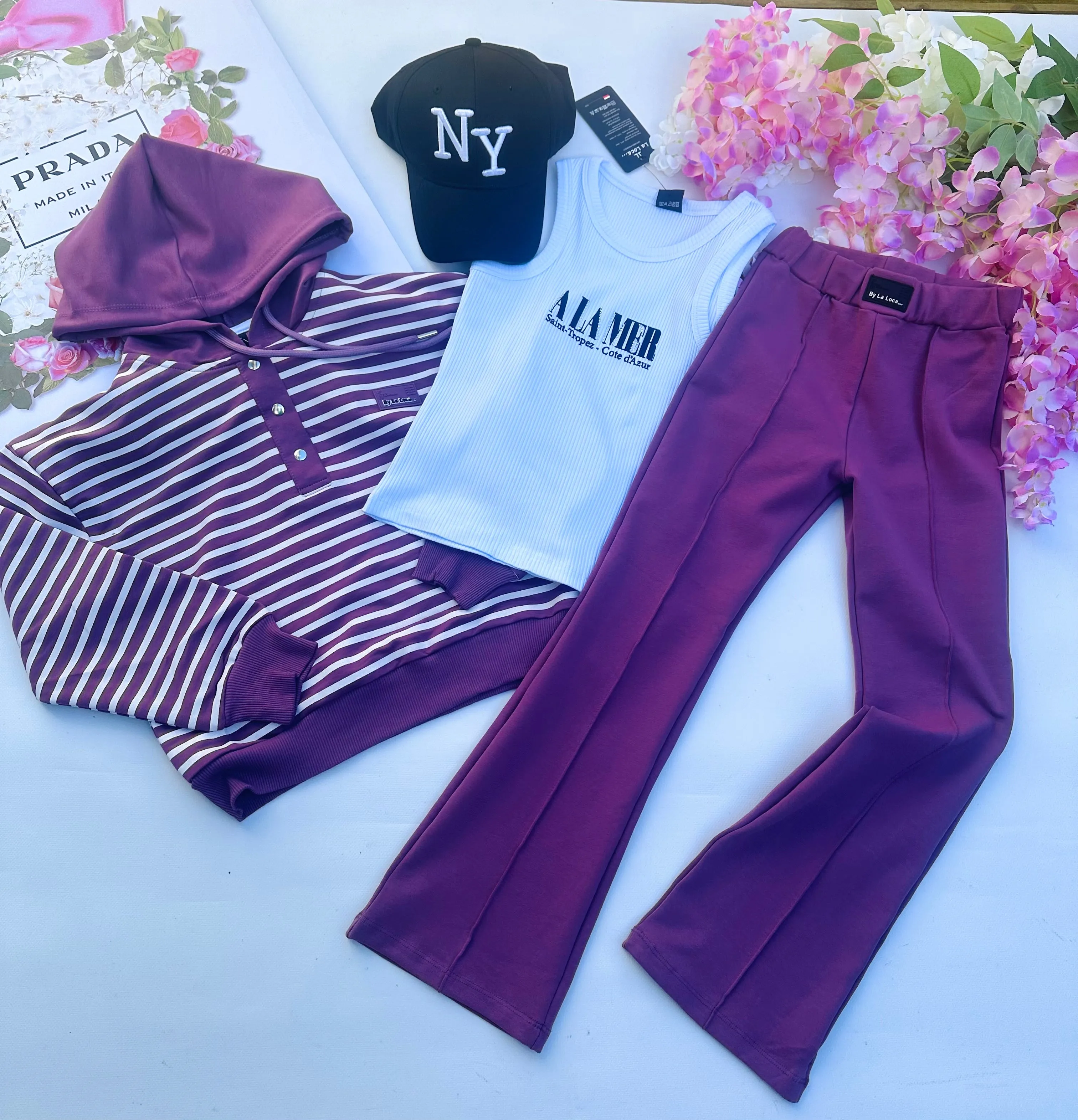 Plum flared pants