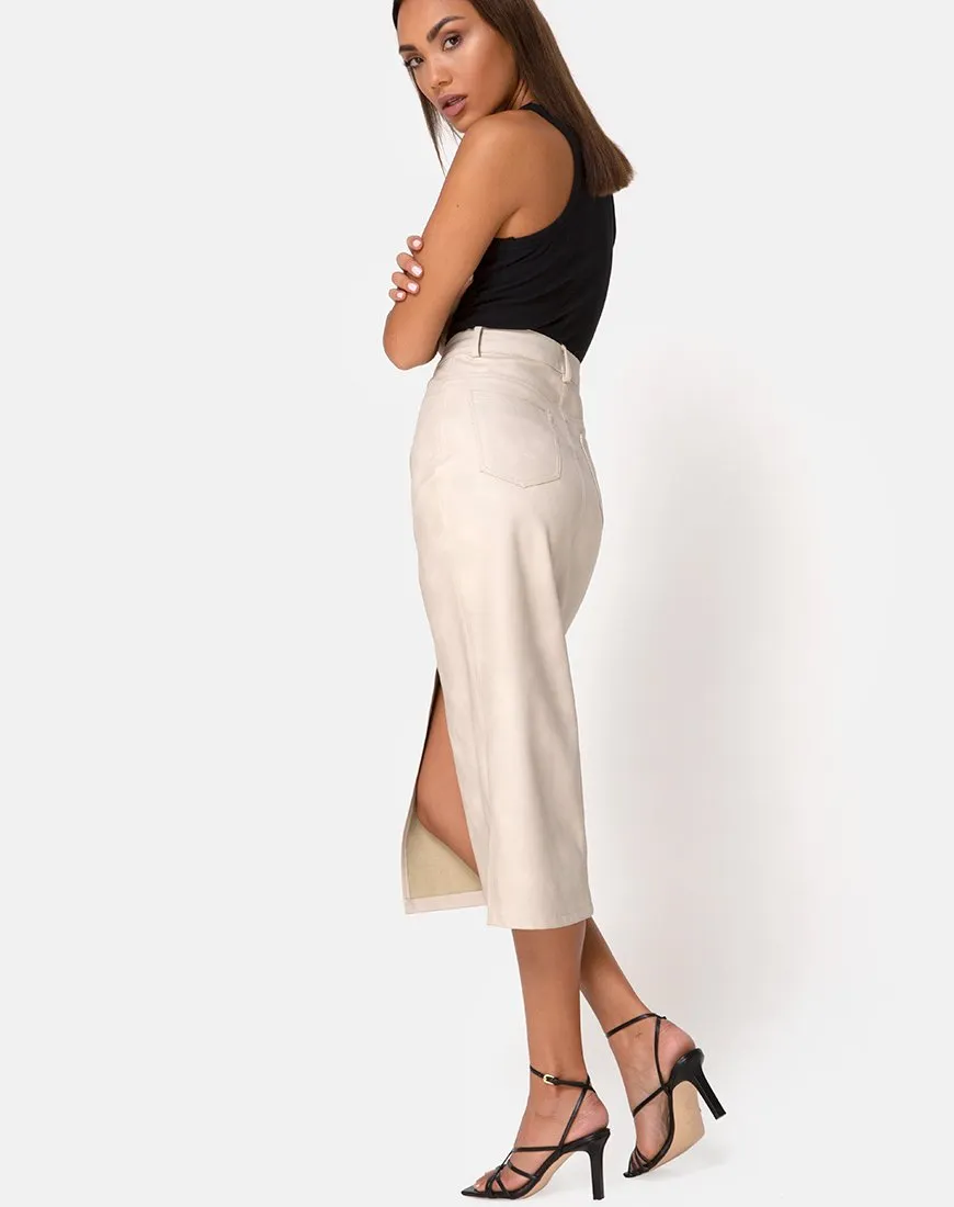 Pyra Midi Skirt in PU Stone