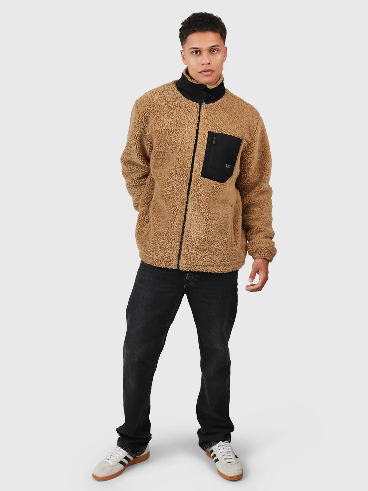 Renziost Men Fleece Jacket | Desert