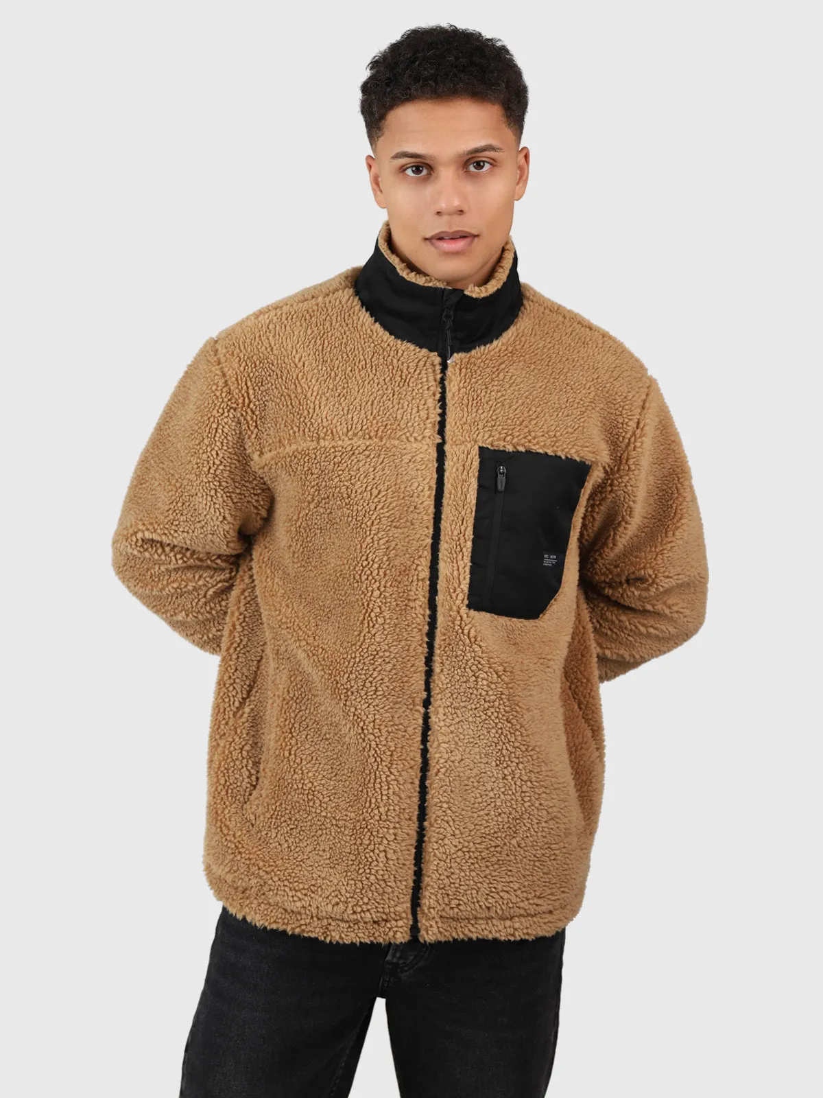 Renziost Men Fleece Jacket | Desert