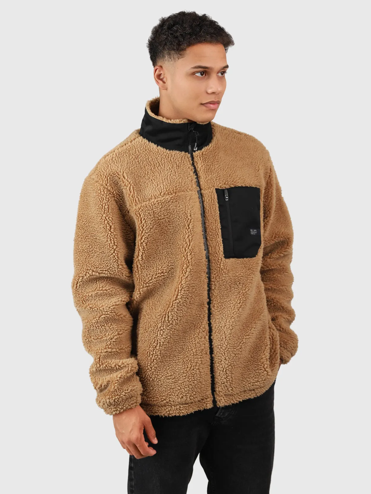 Renziost Men Fleece Jacket | Desert