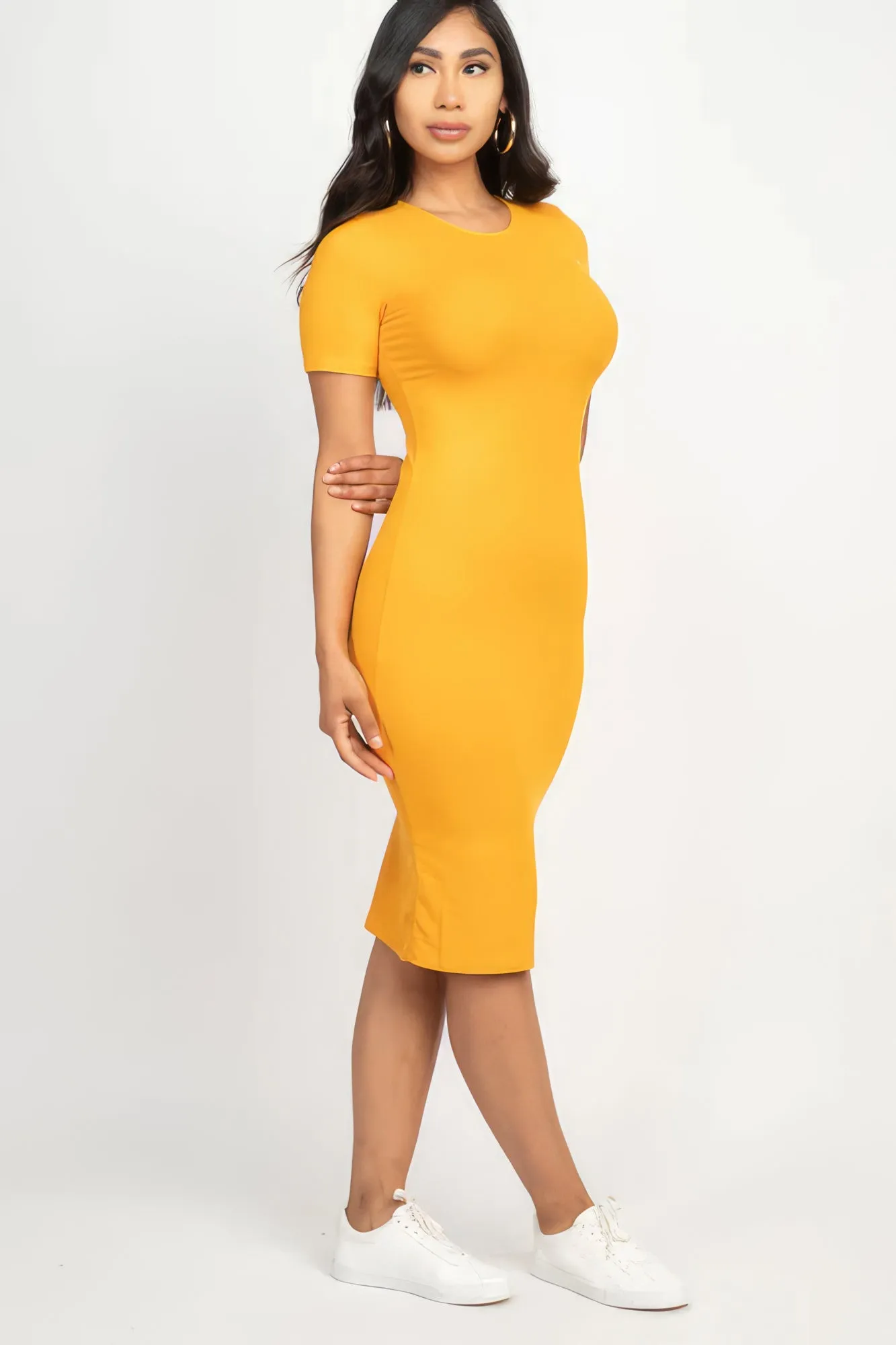 Ribbed Bodycon Midi Dress