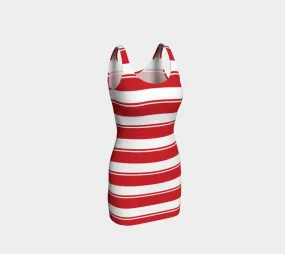 Rose Red Striped Bodycon Dress