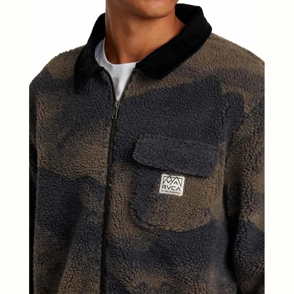 RVCA Walker Sherpa Fleece Jacket Blue Haze