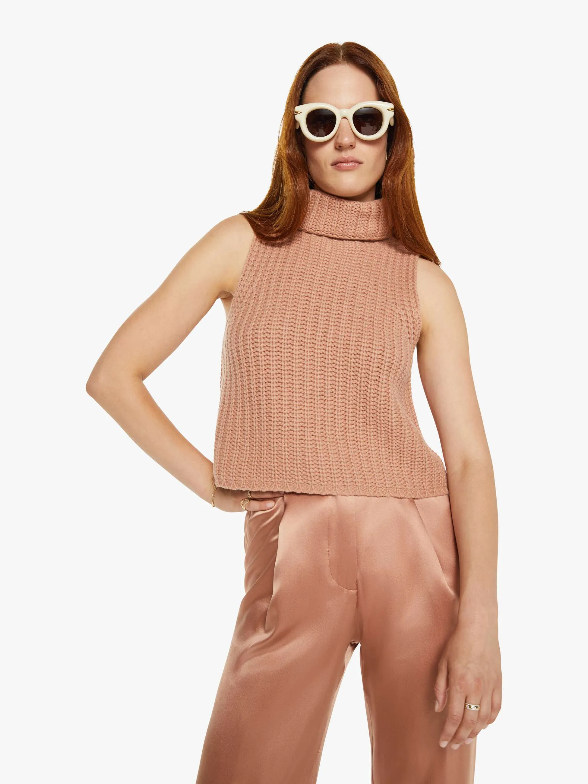 SABLYN Saige Cropped Turtleneck - Deep Apricot