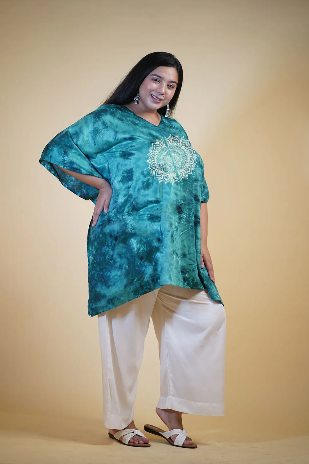 SeaGreen Rayon TieDyeKurta - Zen